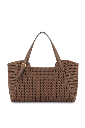 The Neeson Tassel Tote in Shiny Capra:Brown :One Size